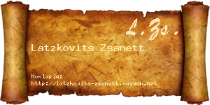 Latzkovits Zsanett névjegykártya